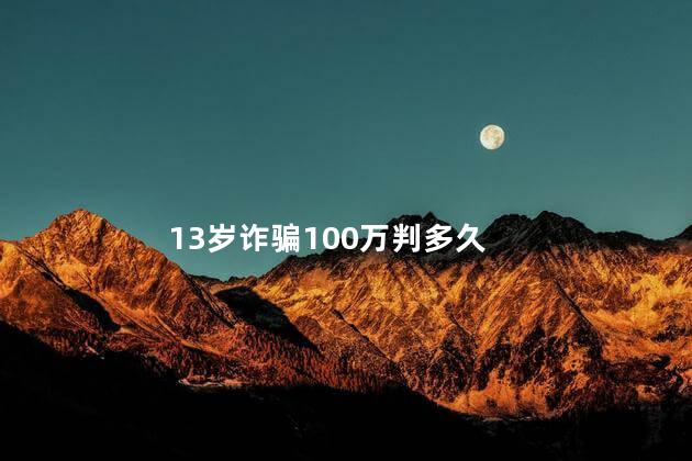 13岁诈骗100万判多久