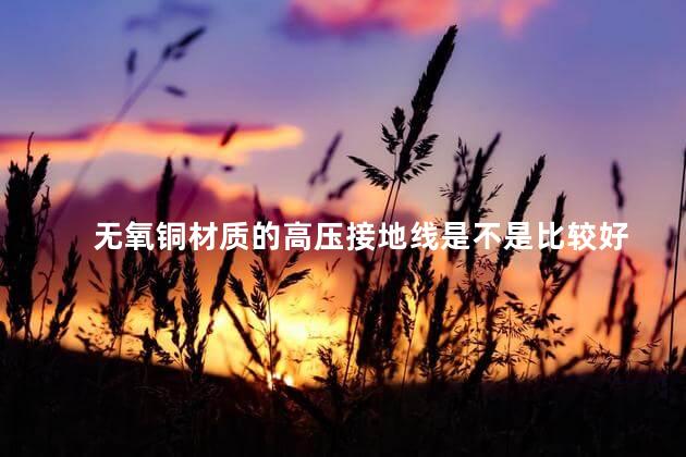 无氧铜材质的高压接地线是不是比较好